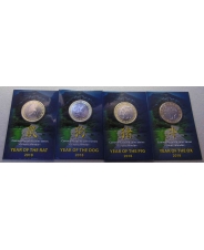 Гана Набор 4 * 1 седи 2018. Год крысы, быка, собаки и свиньи UNC ММД