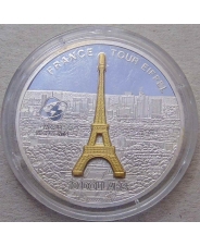 Острова Кука 10 долларов 2007 Мировые памятники - Эйфелева башня Ag
