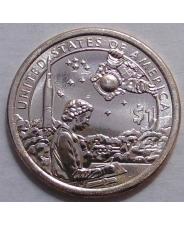 США 1 доллар 2019 Индианка. Сакагавея.  Мэри Голда Росс, Космос. D UNC. арт.  4384