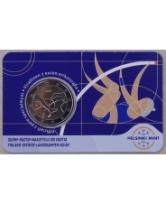 Финляндия 2 евро 2025 100 лет Финско-шведским играм. Легкая атлетика BUNC. арт. 5470