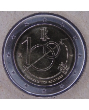 Италия 2 евро 2023 100 лет Военной авиации. ВВС Италии UNC арт. 4011