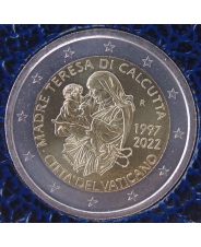 Ватикан 2 евро 2022 25 лет со дня смерти Матери Терезы Калькуттской UNC. Буклет. UNC. арт. 3592