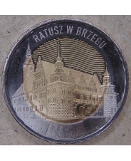 Польша 5 злотых 2025 Ратуша в Бжеге. Бжег UNC. арт. 5531