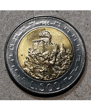 Сан-Марино 500 лир 1988 Башня Ла-Честа UNC арт. 2283
