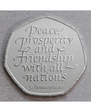 Великобритания 50 пенсов 2020 Брексит. Brexit UNC. арт. 4975