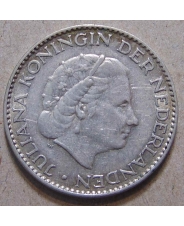 Нидерланды 1 гульден 1956 Ag (2)
