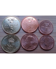 Швеция. Набор 1, 2, 5 крон. 2016. Новый тип. UNC 