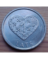 Латвия. 1 лат. 2011. Сердце.
