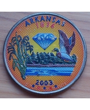 США 25 центов 2003 год  Штаты и Территории  -  Арканзас (Arkansas) цветная