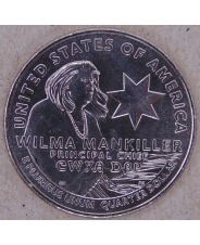 США 25 центов 2022 Женщины Америки. №3  Вилма Манкиллер D UNC арт. 3077