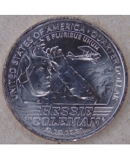 США 25 центов 2023 Женщины Америки. №6 Бесси Коулман, лётчица UNC P. арт. 3699