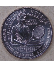 США 25 центов 2025 Женщины Америки. №20.  Алтея Гибсон Теннисистка UNC. P. арт. 5445
