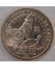 США 1 доллар 2013  Сакагавея. Договор с делаварами. D. арт. 1318-58000