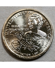 США 1 доллар 2020 Сакагавея Индианка. Элизабет Ператрович, Закон 1945 года. D. UNC. арт. 4386