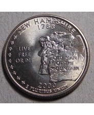 США 25 центов 2000 New Hampshire. Нью-Хэмпшир P UNC арт. 2480