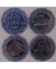 Боливия Набор 4 * 2 боливиано 2017 Тихоокеанская война UNC  арт. 1876