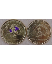 Канада 1 доллар 2022 Джазовый музыкант Оскар Петерсон UNC Цветная + Простая. арт. 3468