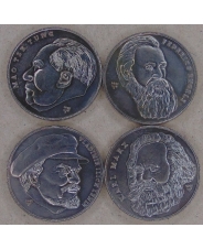 Куба 4*1 песо 2002. Набор монет. Вожди Маркс, Энгельс, Ленин, Мао. арт. 3386