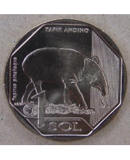 Перу 1 соль 2018 Горный тапир UNC  арт. 2301