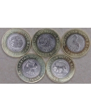 Казахстан 5*100 тенге 2025 Животный мир. Сайгак. Дрофа. Сокол. Архар. Снежный барс Набор. UNC.  арт. 5617